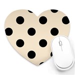 Polka Dots - Black on Champagne Orange Heart Mousepad