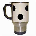 Polka Dots - Black on Champagne Orange Travel Mug (Black)