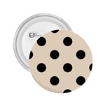 Polka Dots - Black on Champagne Orange 2.25  Button