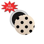 Polka Dots - Black on Champagne Orange 1.75  Magnet (10 pack)
