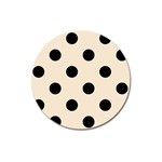 Polka Dots - Black on Champagne Orange Magnet 3  (Round)