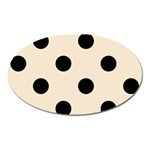 Polka Dots - Black on Champagne Orange Magnet (Oval)