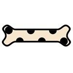 Polka Dots - Black on Champagne Orange Magnet (Dog Bone)