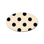 Polka Dots - Black on Champagne Orange Sticker Oval (10 pack)