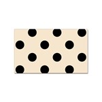 Polka Dots - Black on Champagne Orange Sticker Rectangular (10 pack)