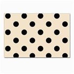 Polka Dots - Black on Champagne Orange Postcard 4 x 6  (Pkg of 10)