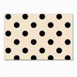 Polka Dots - Black on Champagne Orange Postcards 5  x 7  (Pkg of 10)
