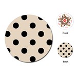 Polka Dots - Black on Champagne Orange Playing Cards (Round)