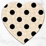 Polka Dots - Black on Champagne Orange Jigsaw Puzzle (Heart)