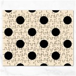 Polka Dots - Black on Champagne Orange Jigsaw Puzzle (Rectangular)