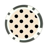Polka Dots - Black on Champagne Orange Poker Chip Card Guard (10 pack)