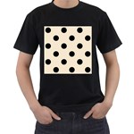 Polka Dots - Black on Champagne Orange Men s T-Shirt (Black)