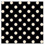 Polka Dots - Champagne Orange on Black Large Satin Scarf (Square)