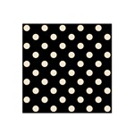 Polka Dots - Champagne Orange on Black Satin Bandana Scarf