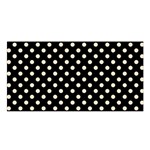 Polka Dots - Champagne Orange on Black Satin Shawl