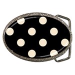 Polka Dots - Champagne Orange on Black Belt Buckle