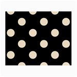 Polka Dots - Champagne Orange on Black Small Glasses Cloth
