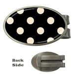 Polka Dots - Champagne Orange on Black Money Clip (Oval)