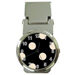 Polka Dots - Champagne Orange on Black Money Clip Watch
