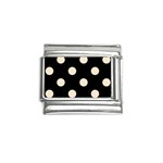 Polka Dots - Champagne Orange on Black Italian Charm (9mm)