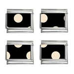 Polka Dots - Champagne Orange on Black 9mm Italian Charm (4 pack)