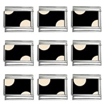 Polka Dots - Champagne Orange on Black 9mm Italian Charm (9 pack)