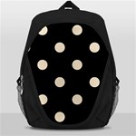 Polka Dots - Champagne Orange on Black Backpack Bag