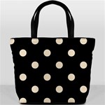 Polka Dots - Champagne Orange on Black Bucket Bag