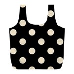 Polka Dots - Champagne Orange on Black Full Print Recycle Bag (L)