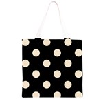 Polka Dots - Champagne Orange on Black Grocery Light Tote Bag