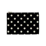Polka Dots - Champagne Orange on Black Cosmetic Bag (M)