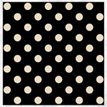 Polka Dots - Champagne Orange on Black Canvas 16  x 16 