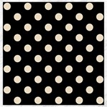 Polka Dots - Champagne Orange on Black Canvas 20  x 20 