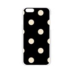 Polka Dots - Champagne Orange on Black Apple iPhone 6/6S Silicone Case (Transparent)