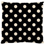 Polka Dots - Champagne Orange on Black Large Cushion Case (One Side)