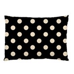 Polka Dots - Champagne Orange on Black Pillow Case (One Side)