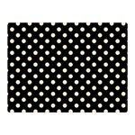 Polka Dots - Champagne Orange on Black Double Sided Flano Blanket (Mini)