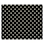Polka Dots - Champagne Orange on Black Double Sided Flano Blanket (Small)