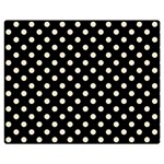 Polka Dots - Champagne Orange on Black Double Sided Flano Blanket (Medium)