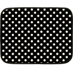 Polka Dots - Champagne Orange on Black Double Sided Fleece Blanket (Mini)