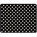 Polka Dots - Champagne Orange on Black Fleece Blanket (Medium) (One Side)