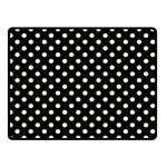 Polka Dots - Champagne Orange on Black Double Sided Fleece Blanket (Small) (Two Sides)
