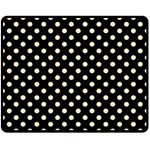 Polka Dots - Champagne Orange on Black Double Sided Fleece Blanket (Medium) (Two Sides)