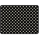 Polka Dots - Champagne Orange on Black Double Sided Fleece Blanket (Large) (Two Sides)