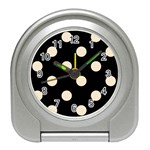 Polka Dots - Champagne Orange on Black Desk Alarm Clock