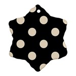 Polka Dots - Champagne Orange on Black Ornament (Snowflake)