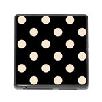 Polka Dots - Champagne Orange on Black Memory Card Reader (Square)