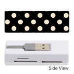 Polka Dots - Champagne Orange on Black Memory Card Reader (Stick)