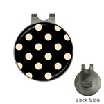 Polka Dots - Champagne Orange on Black Golf Ball Marker Hat Clip