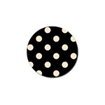Polka Dots - Champagne Orange on Black Golf Ball Marker